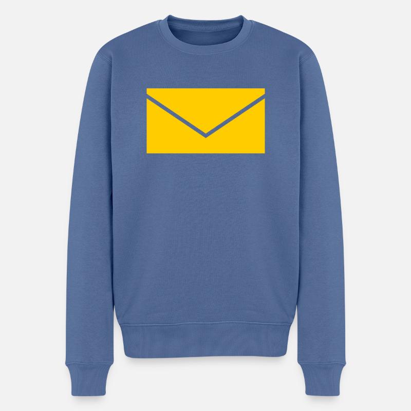 Gelber Brief - Männer Premium Bio Pullover - Taubenblau