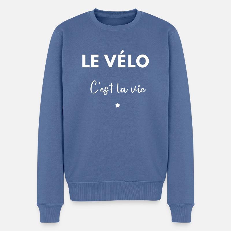 le vélo c'est la vie - Pull Premium bio Homme - bleu pigeon
