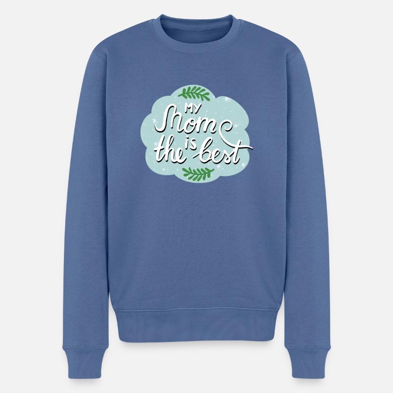 Best mom - Männer Premium Bio Pullover - Taubenblau