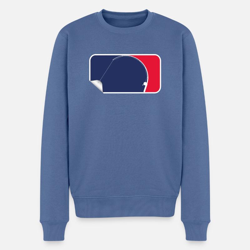 Angelsport - Männer Premium Bio Pullover - Taubenblau