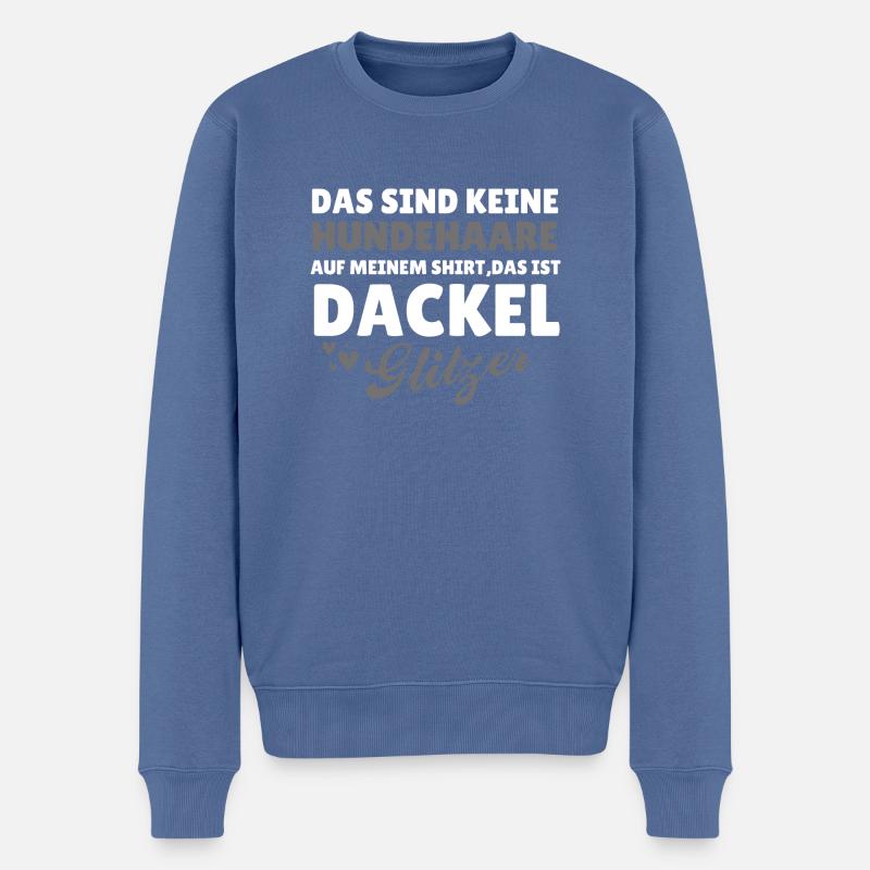 Dackel Glitzer - Männer Premium Bio Pullover - Taubenblau