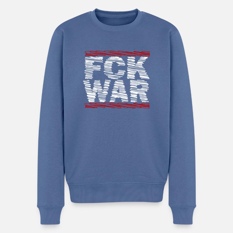 FCK WAR - Frieden - Männer Premium Bio Pullover - Taubenblau
