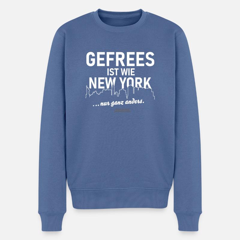 Gefrees - Männer Premium Bio Pullover - Taubenblau