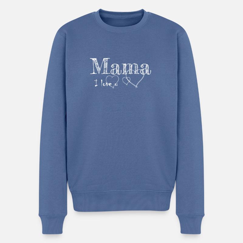 Maman je t’aime - Pull Premium bio Homme - bleu pigeon