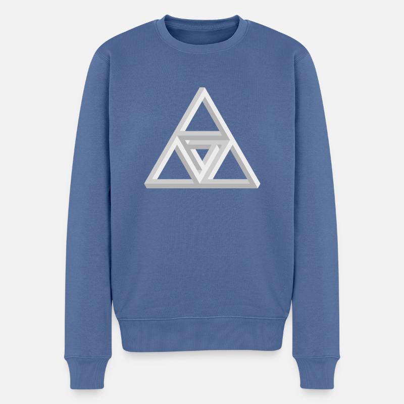 Triangle impossible - Pull Premium bio Homme - bleu pigeon