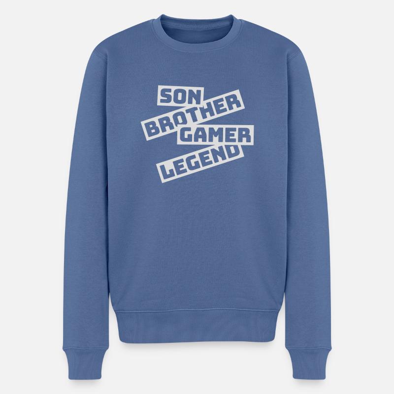 Fils Frère Gamer Légende - Pull Premium bio Homme - bleu pigeon