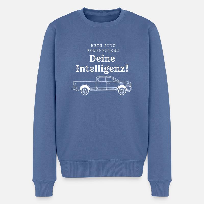 Mein Auto kompensiert - Männer Premium Bio Pullover - Taubenblau