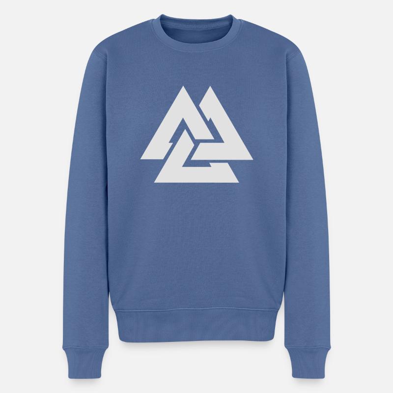 Valknut - Männer Premium Bio Pullover - Taubenblau