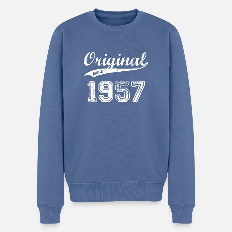 1957 - Männer Premium Bio Pullover - Taubenblau