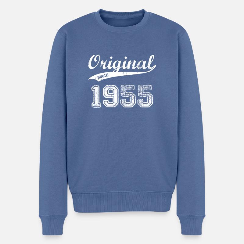 1955 - Männer Premium Bio Pullover - Taubenblau