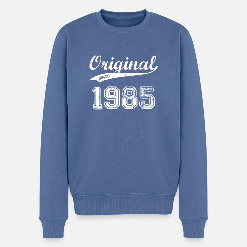 1985 - Männer Premium Bio Pullover - Taubenblau