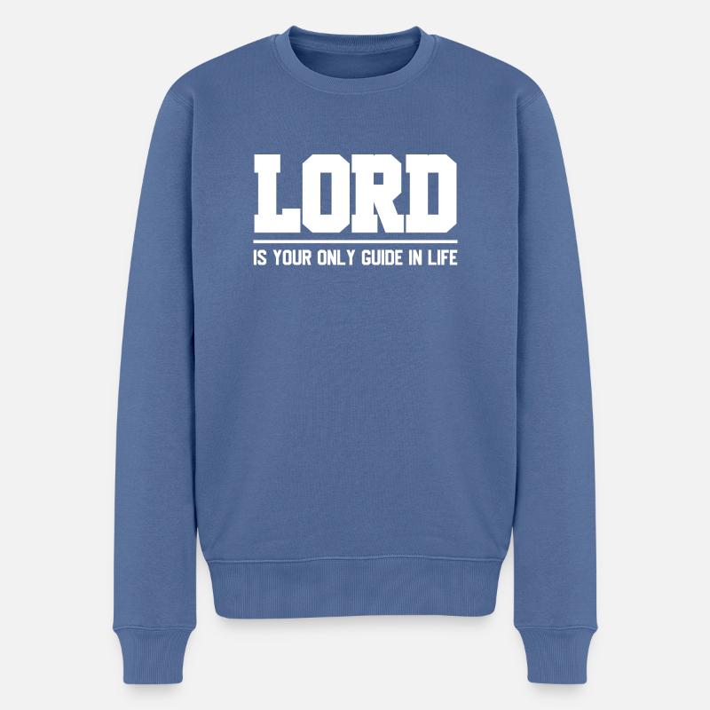 Christliche Sprüche - Männer Premium Bio Pullover - Taubenblau