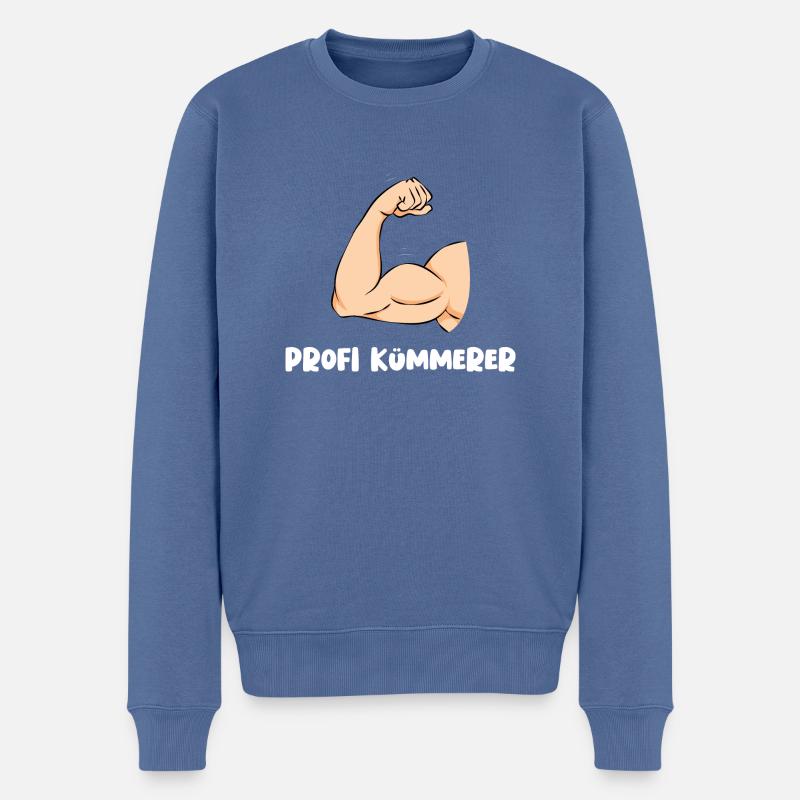 PROFI KÜMMERER - Männer Premium Bio Pullover - Taubenblau