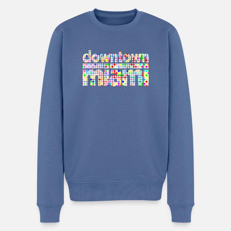 Downtown Miami Dots Stil - Männer Premium Bio Pullover - Taubenblau