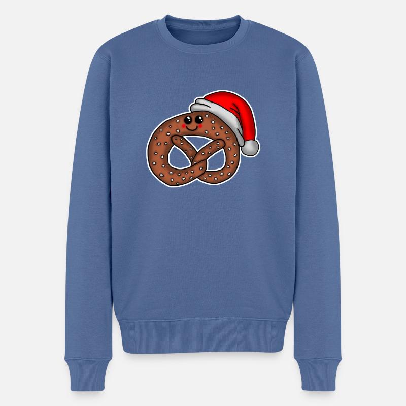 Weihnachtsbreze - Männer Premium Bio Pullover - Taubenblau