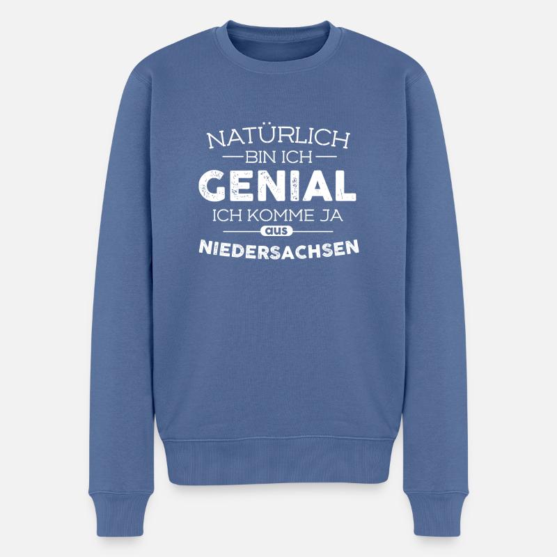 Länder Niedersachsen - Männer Premium Bio Pullover - Taubenblau