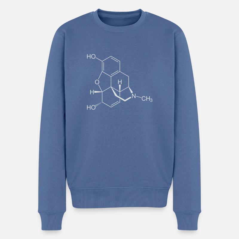 Morphine structural formula - Men's Premium Organic Jumper - stone blue