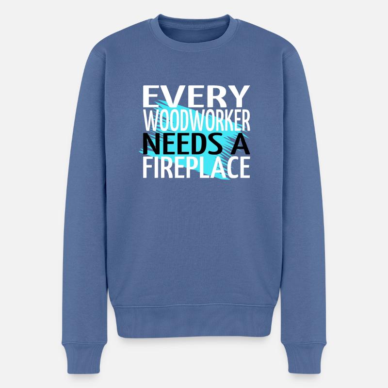 carpentry funny apprentice tree feller - Männer Premium Bio Pullover - Taubenblau