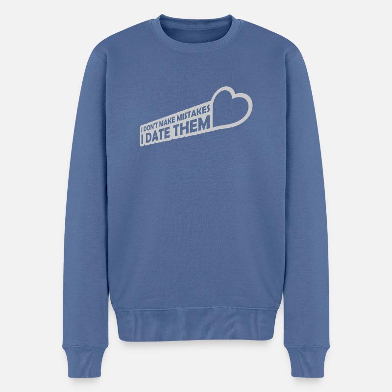 Date Erreurs Citation Logo - Pull Premium bio Homme - bleu pigeon