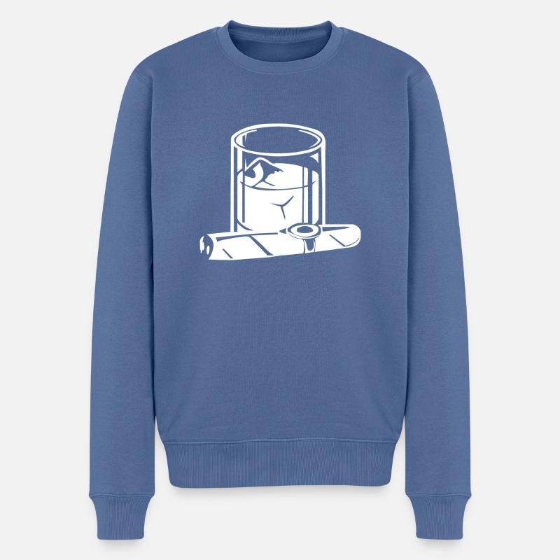 cigare2 - Pull Premium bio Homme - bleu pigeon