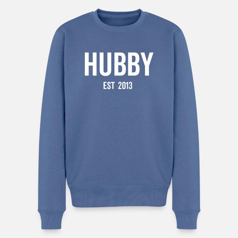 Hubby Est 2013 - Pull Premium bio Homme - bleu pigeon