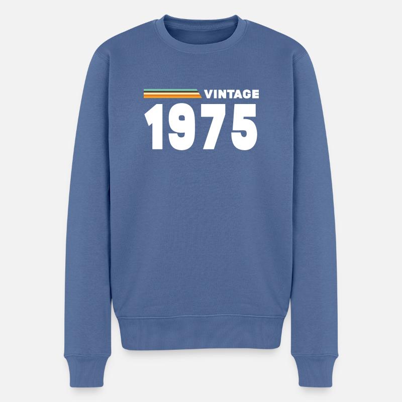 Jahrgang 1975 - Männer Premium Bio Pullover - Taubenblau