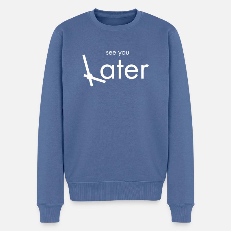 À plus tard - Pull Premium bio Homme - bleu pigeon