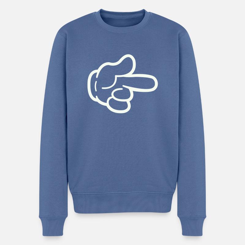 hand comic - Männer Premium Bio Pullover - Taubenblau