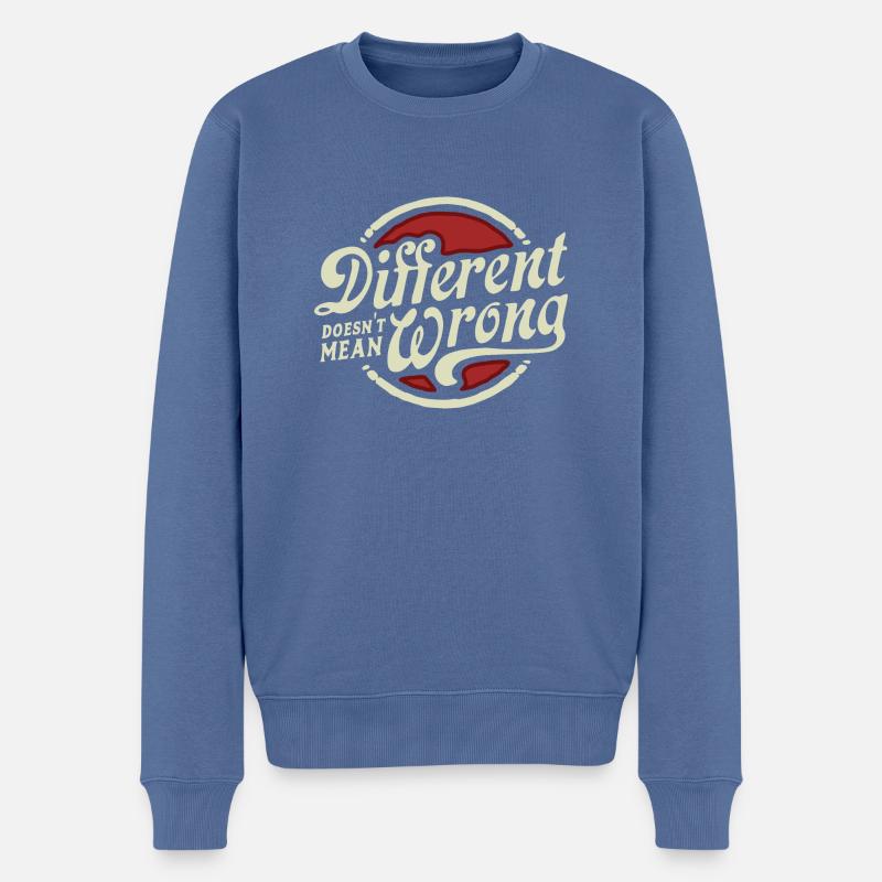 DIFFERENT DOESN'T MEAN WRONG - Männer Premium Bio Pullover - Taubenblau