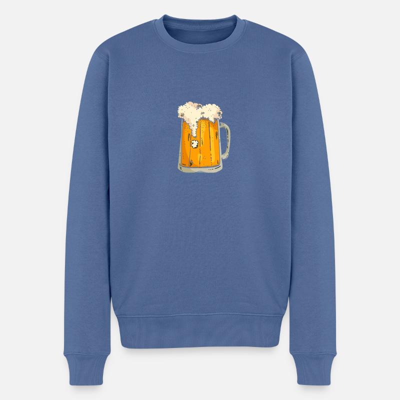Bierkrug - Männer Premium Bio Pullover - Taubenblau