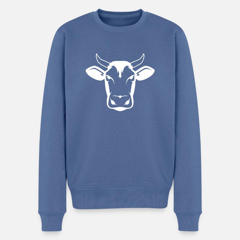 Silhouette de vache - Pull Premium bio Homme - bleu pigeon