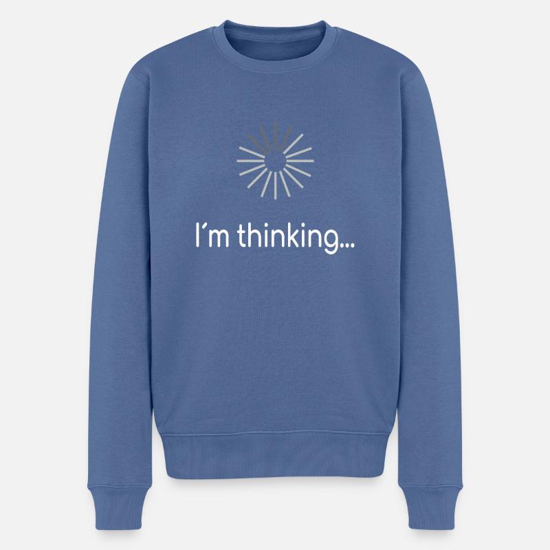 Je pense - Pull Premium bio Homme - bleu pigeon