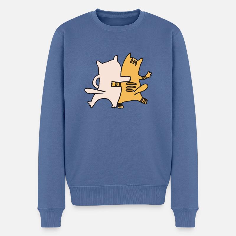 katzenfreunde - Männer Premium Bio Pullover - Taubenblau