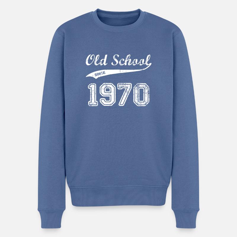 1970 - Männer Premium Bio Pullover - Taubenblau