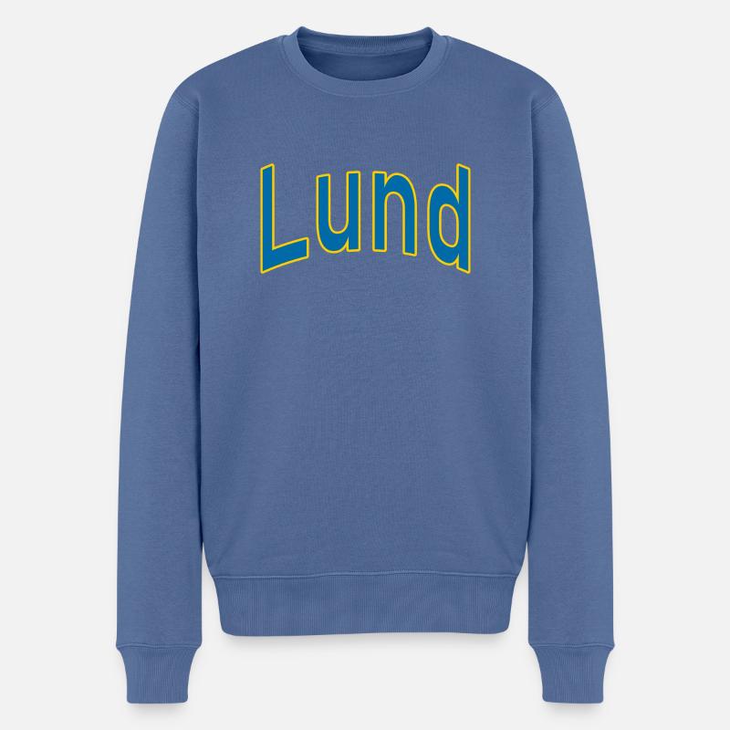 Lund - Männer Premium Bio Pullover - Taubenblau