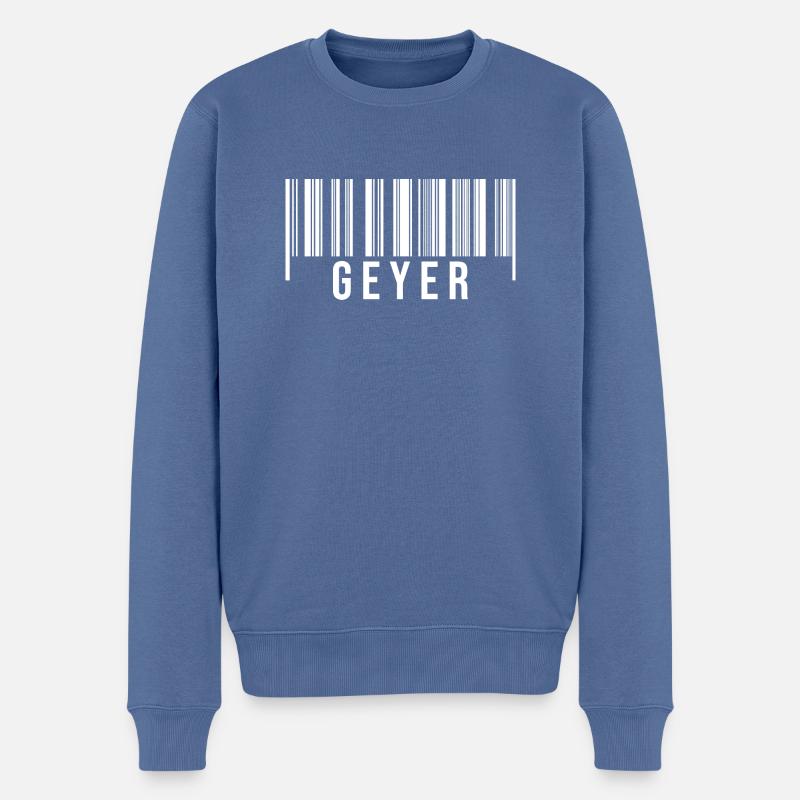 Erzgebirge Strichcode Geyer - Männer Premium Bio Pullover - Taubenblau