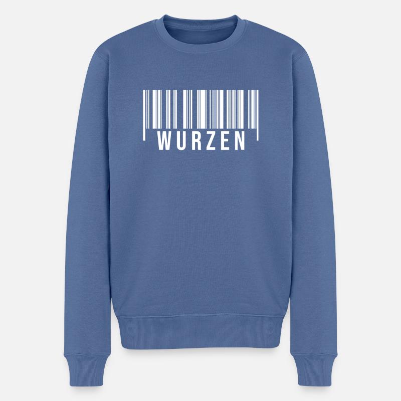 Wurzen Strichcode - Männer Premium Bio Pullover - Taubenblau
