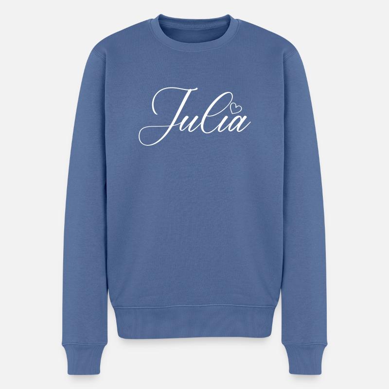 julia name - Männer Premium Bio Pullover - Taubenblau