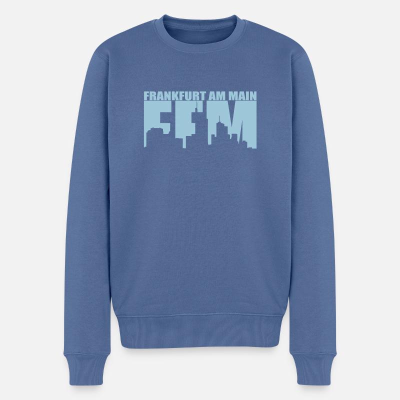 FFM - Frankfurt am Main - Pull Premium bio Homme - bleu pigeon