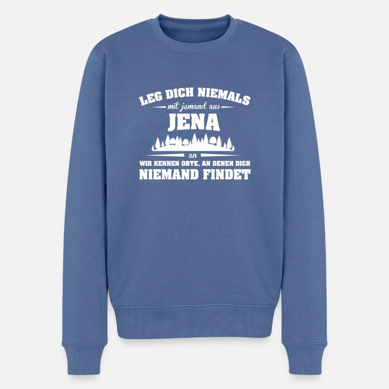 LND Jena - Männer Premium Bio Pullover - Taubenblau