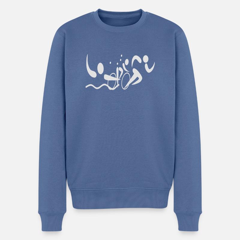 Triathlon - Männer Premium Bio Pullover - Taubenblau