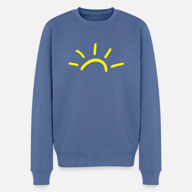 Sonne - Männer Premium Bio Pullover - Taubenblau