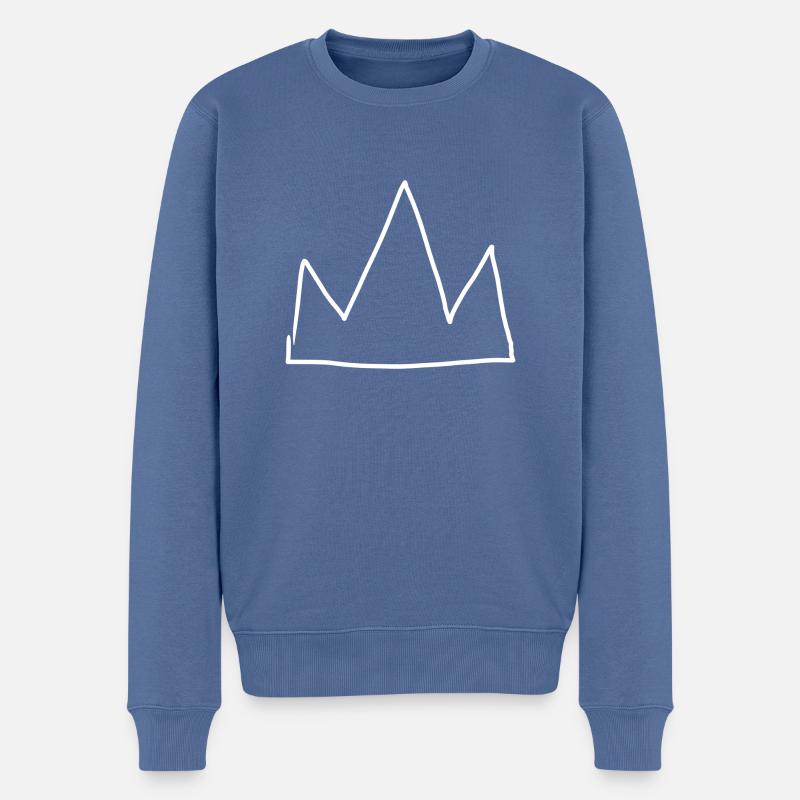Couronne simple - Pull Premium bio Homme - bleu pigeon