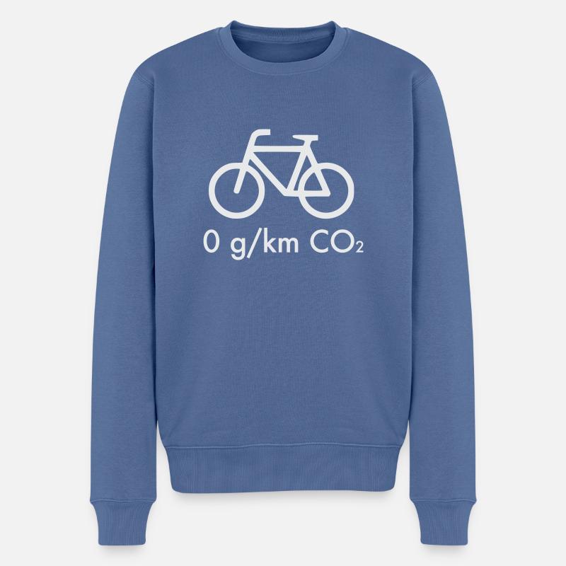 CO2 de vélos - Pull Premium bio Homme - bleu pigeon