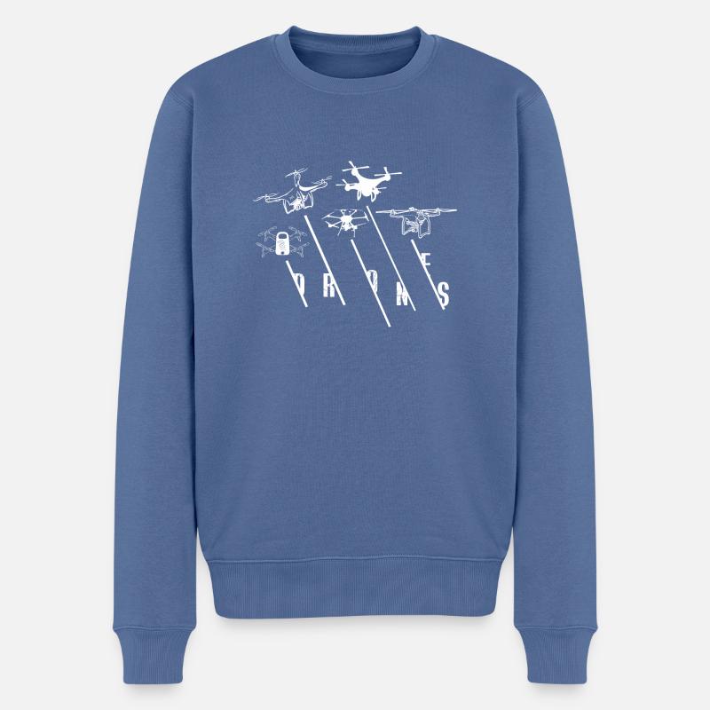 drone - Pull Premium bio Homme - bleu pigeon
