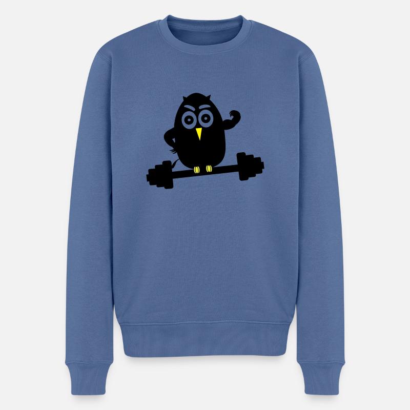 body_building_1 - Männer Premium Bio Pullover - Taubenblau