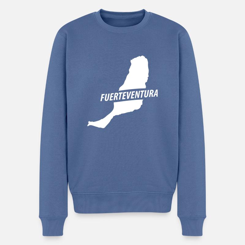 Fuerteventura - Männer Premium Bio Pullover - Taubenblau