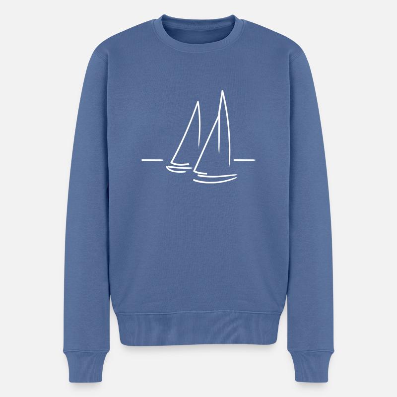 Segelboot Segeln Kapitän Boot Sportboot - Männer Premium Bio Pullover - Taubenblau