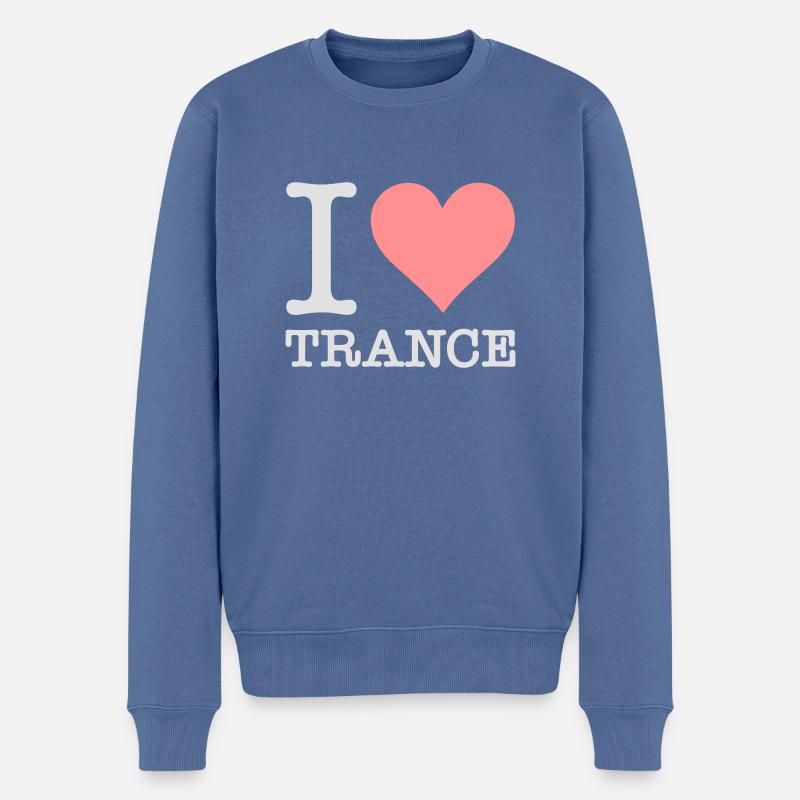 Ich liebe Trance - Männer Premium Bio Pullover - Taubenblau