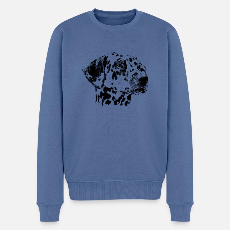 Dalmatiner - Männer Premium Bio Pullover - Taubenblau
